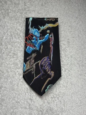 Prendas para el cuello vintage Tie Bugle Boy arte abstracto multicolor hechas en EE. UU. para hombre de 3,5” pulgadas Foto 1 de 4