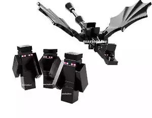 LEGO Minecraft Micromob 3 Enderman & 1 Ender Dragon Minifigures from 21107 New - Picture 1 of 1