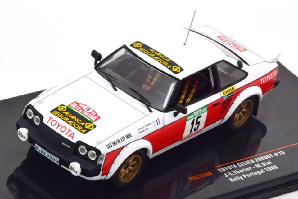 1/43 TOYOTA CELICA 2000GT #15 RALLY PORTUGAL 1980 THERIER VIAL IXO RAC359B - Immagine 1 di 1