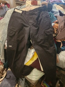 Men's Unifirst Softwill Dark Grey Cargo Work Pants Size 30×32 Euc - Picture 1 of 7