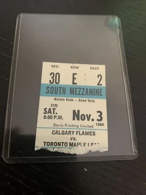 Flames vs Maple Leafs 11/3/1990 NHL Ticket stub Fluery 1 goal 3 Assists - Image 1 of 3