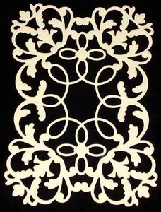 Flourish Emblem Frame Die Cuts 5 pieces in Cream Size 7" x 5" Handmade FREE ship - Picture 1 of 3