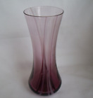 Vintage Flower Vase Purple Mauve Swirl Glass Design 7