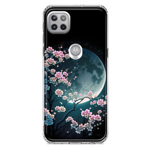 For Motorola One 5G Ace Shockproof Case Cherry Blossom Moon Cover