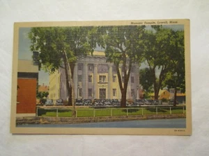 Lowell Massachusetts Postkarte Freimaurer Tempel MA - Bild 1 von 2