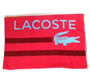 Lacoste Beach Towel Large 36"x72" Red Cotton Terry Alligator Logo, New - Picture 1 of 5