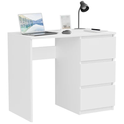 Computertisch PC Schreibtisch 90x77x50 cm, weiß, leichte Montage, Homeoffice - Bild 1 von 4