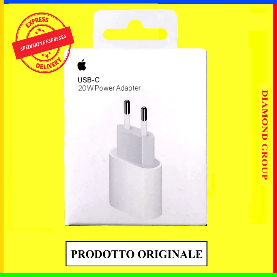 APPLE caricatore ORIGINALE iphone 11 12 13 14 15 16 17 20w spina usb-c CORRIERE - Immagine 1 di 2