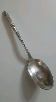 Antiga colher francesa de prata Demitasse Orfevrerie d' Ercuis assinada - Imagem 1 de 4