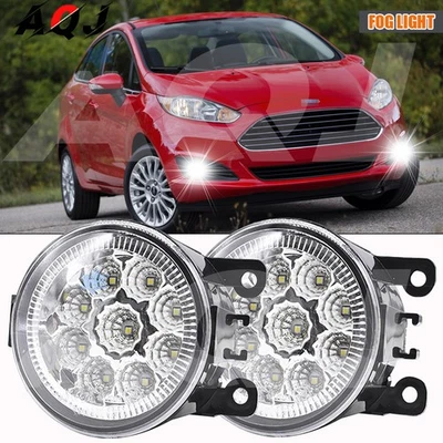 For Ford Fiesta 2014-2019 Clear Lens Pair Bumper Fog Lights Replacement Lamps - Image 1 of 4