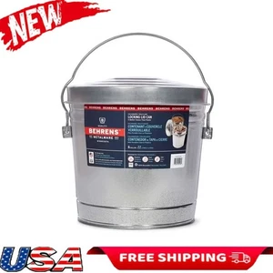 6 Gal Verzinkter Stahl Verschluss Deckel Aufbewahrung Dose Haustiere Trockenfutter Aufbewahrung Behälter - Bild 1 von 5