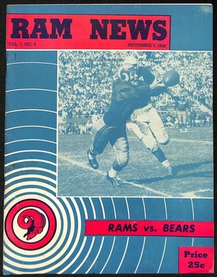 1948 Los Angeles Rams vs. Chicago Bears NFL Football Game Program 192876 - Image 1 of 2