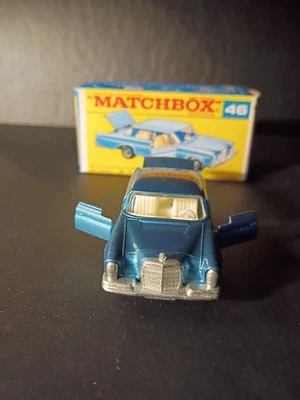 Matchbox #46C Mercedes Benz 300 SE 1968 Blue In Crisp Original F2 Script Box - Image 1 of 4