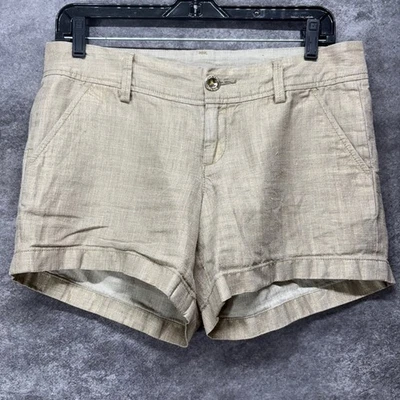 Lilly Pulitzer Callaway Shorts Womens Size 4 Tan Linen Blend - Image 1 of 4