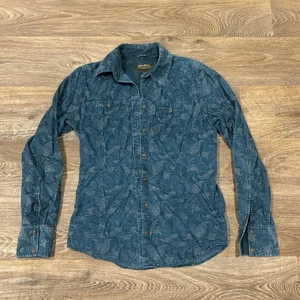 Eddie Bauer Floral-Paisley Corduroy Button-Up Shirt – Women’s XS - Picture 1 of 4