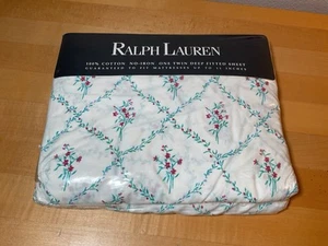 Vintage Ralph Lauren Twin Deep Fitted Sheet Sommerkleid Floral Cottagecore - Neu - Bild 1 von 5