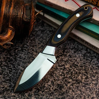 Cuchillo Damasco/Acero 8.8" Listo para Regalo Full Tang Hunt it Hunt + Funda de Cuero Foto 1 de 4