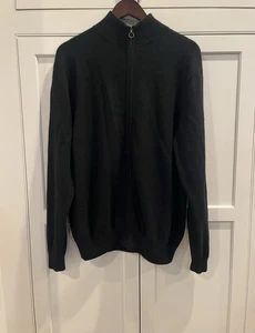 Allen Solly Herren 100% Kaschmir High Neck Pullover Gr. XL Schwarz Full Zip - Bild 1 von 4