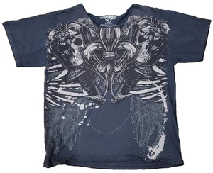 Vintage MMA Wings Skull Fleur-de-lis Y2K Large - Picture 1 of 10