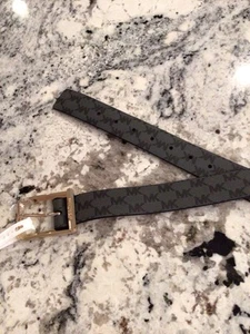 Cinturón Michael Kors Damas "MK" Logo Talla XL Gris Negro con Hebilla Tono Dorado XL - Imagen 1 de 5