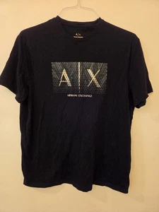Camiseta negra Armani Exchange, detalles negros y dorados, grande, nueva sin etiquetas - Imagen 1 de 8