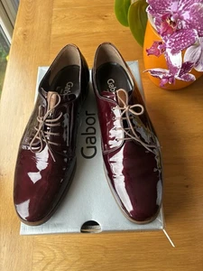Gorgeous Gabor Burgundy Leather Patent Shoes size 7 bnwt - Picture 1 of 7