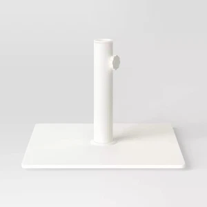 25lbs Steel Square Outdoor Patio Market Umbrella Bases White - Room Essentials _ - Picture 1 of 5