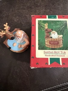 Vintage Hallmark Keepsake Santa's Hot Tub Christmas Ornament 1986 - Picture 1 of 9