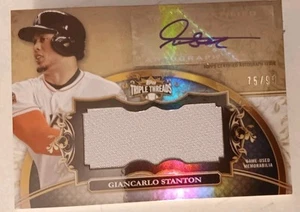 2013 GIANCARLO STANTON Topps Triple Threads UAJR-GS Auto/Game-used Memo Card - Picture 1 of 3