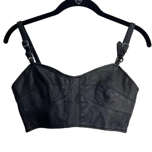 Camiseta sin mangas Pele Che Coco Mila de cuero rediseñado corta bustier XS Urban Outfitters - Imagen 1 de 10