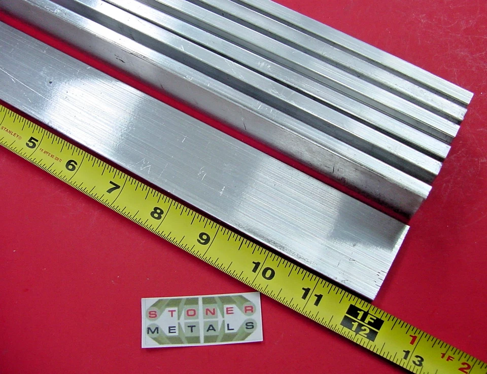 7 Pieces 1/4" X 1-1/2" ALUMINUM 6061 FLAT BAR 12" long T6511 Extruded Stock New - Image 1 of 1