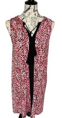 Vestido MICHAEL Michael Kors Mujer Sin Mangas Floral Ditsy Mini Rojo Pequeño Foto 1 de 4