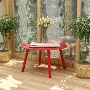 Unbranded Coffee Table 27.56"x27.56"x15.75" Red Round Outdoor Weather Resistant - Picture 1 of 4