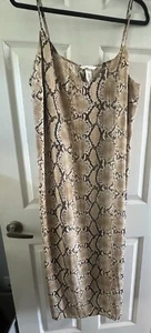 H&M Spaghetti Strap Slip Shift Python Snake Print Dress Size XL - Picture 1 of 3