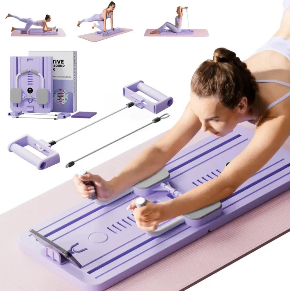 Pilates Reformer, Foldable Pilates Reformer Home Gym Equipment,Core Purple . - Image 1 of 1
