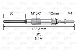 VALEO Glow Plug For HYUNDAI KIA Accent IV I20 I30 I40 Cw Ix20 Tucson 367102A900 - Picture 1 of 1