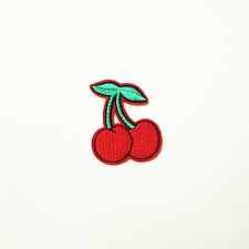 Red Double Cherry, Cherries Patch Embroidered Iron-On/Sew-On, Applique Motif