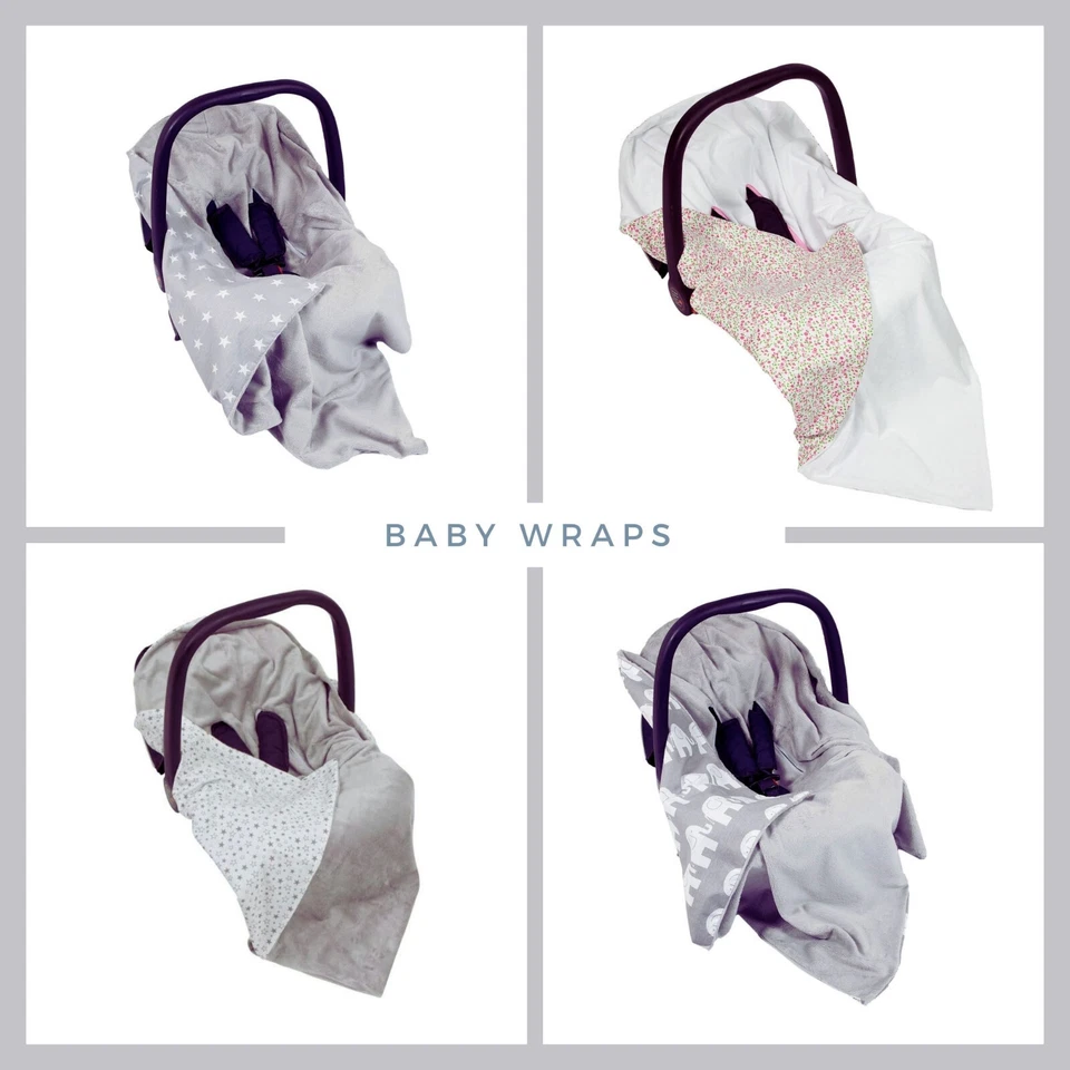 Baby Wrap Car Seat Blanket Cover Cosytoes 100x100 elephants stars safari flowers - Image 1 of 1