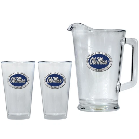 Ole Miss Rebels Pitcher and 2 Pint Glass Set Beer Set Cover