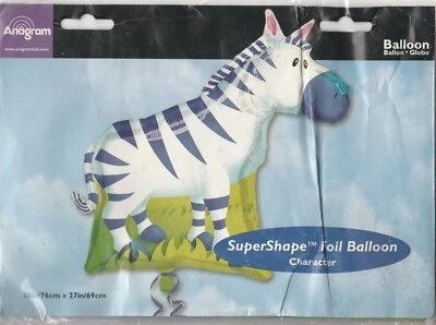 Zebra 30" x 27" by Anagram SuperShape Foil Balloon - Image 1 of 2