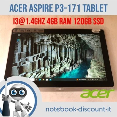 Acer Aspire P3-171 11.6" TOUCH i3-3229Y @ 1.4GHz 4GB  120GB  +PSU -- no keyboard - Immagine 1 di 4