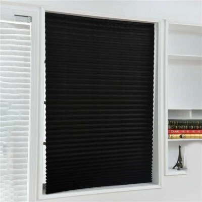 Bedroom Self-Adhesive Pleated Blinds Curtain Windows Bathroom Half Blackout - Image 1 of 4