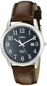 Timex TW2P75900, Orologio da uomo in pelle marrone di facile lettura, indaco, data, NUOVO - Foto 1 di 2