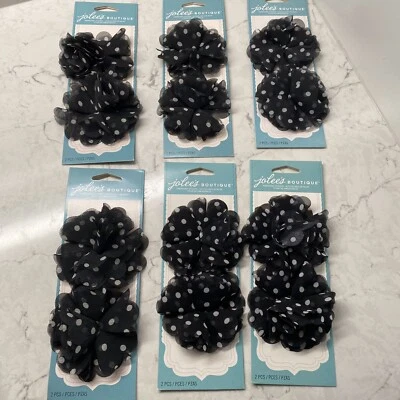 Juego de 6 pegatinas de flores negras a lunares dimensionales Jolee's Boutique Foto 1 de 4