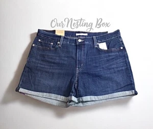 Pantalones cortos para mujer Levi's de longitud media talla 33/16 lavado oscuro nuevos - Imagen 1 de 3