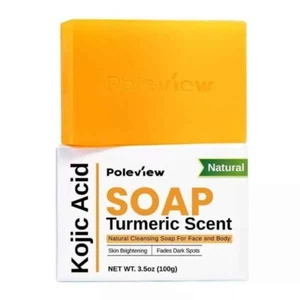 Natural Kojic Acid Soap for Hyperpigmentation - Turmeric Soap 3.5oz Bars - Picture 1 of 5