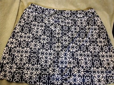 Falda corta Ekouaer para mujer talla XL azul marino blanca geométrica elástica Foto 1 de 4