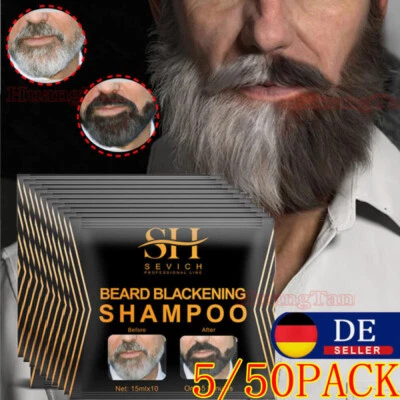 50x Bartfarbe Bart färben Bartfärbemittel zum Kaschieren Schwarz Beard Dye Cream - Bild 1 von 4