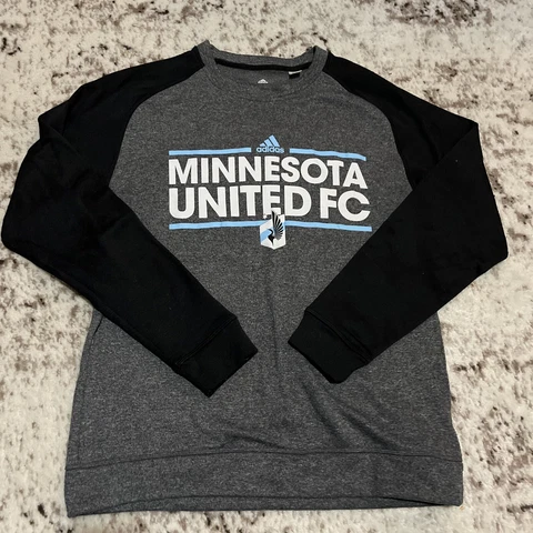 MENS Minnesota United FC ADIDAS CLIMAWARM SWEATER GRAY/BLACK SIZE Medium Cover
