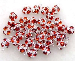 Wholesale 50X Red 6mm Rhinestone ball fittings-gp99 - Picture 1 of 1